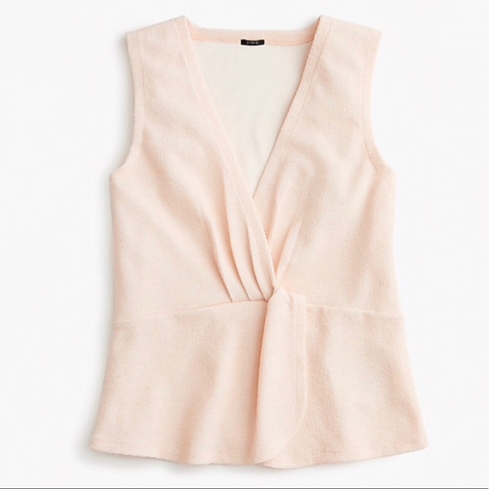 J. Crew 365 Boucle Twist Knot Front Sleeveless Top